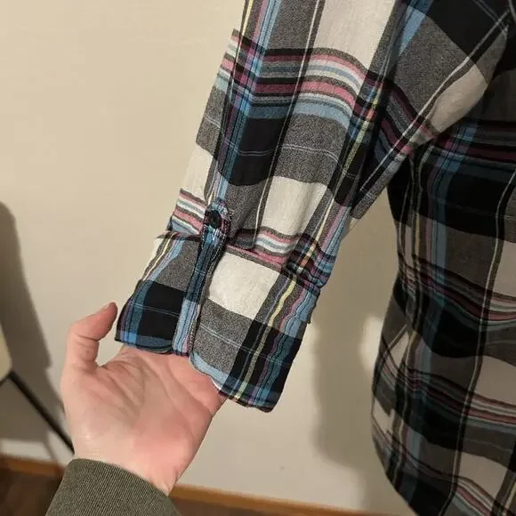 Fox Racing Women’s Plaid Button Up Flannel Shirt Long Sleeve Cotton Top Size L - Picture 3 of 8